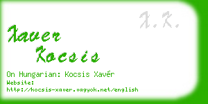 xaver kocsis business card